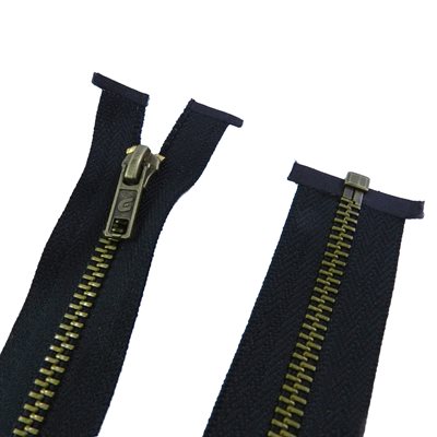 Canzip #5 auto zipper, 36 separable, antique brass tooth.