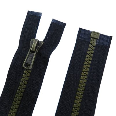 [M630-001A] Canzip #5V auto zipper, 30 separable, antique gold teeth.