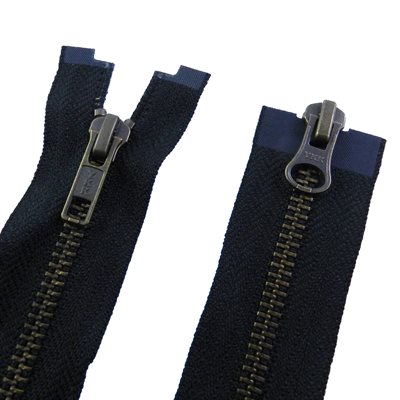 Fermeture à glissièreauto YKK #5 36 séparateur. 2 sens, dents laiton antique.