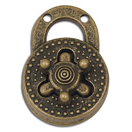 [1307-00] Antique brass twist lock