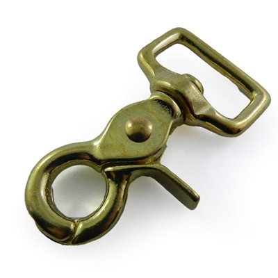 [AL5015-1BPR] Carabiner 1" Brass, scissor rot, in D straight base