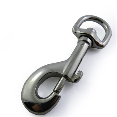 [AL225-34N] 3/4x3 strong rotating round nickel carabiner.