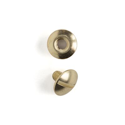 [1296-05] Poteaux à vis à dos ouvert plaqué laiton  1/8" (10)