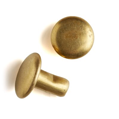 [1379-11] Rivet double tête, petit (6.35 x 6.35mm) laiton (c) 2 part.