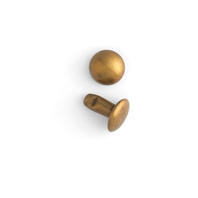 [11320-15] Domed rivets 7mm -9/32 antique brass (100) 2 parts.