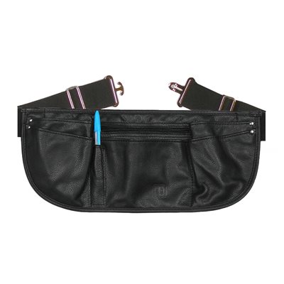 [DM-43] Waiter apron, unisex, 6 pockets, soft black leather