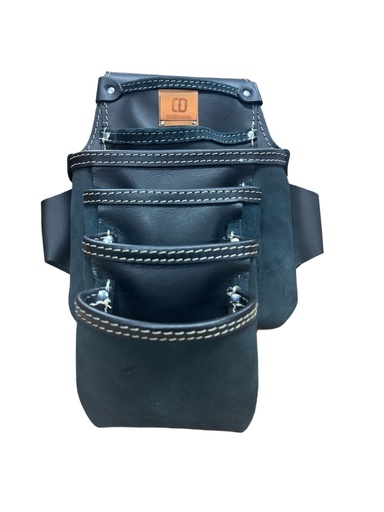 [DM-355-CN-PLUS] 6-pocket full-grain leather Tool Pouch bag.