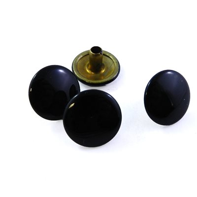 Tête bouton pression long ,noir brillant