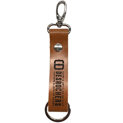 [PORTE-CLES] Porte-clés cuir de buffle tan personnalisable.